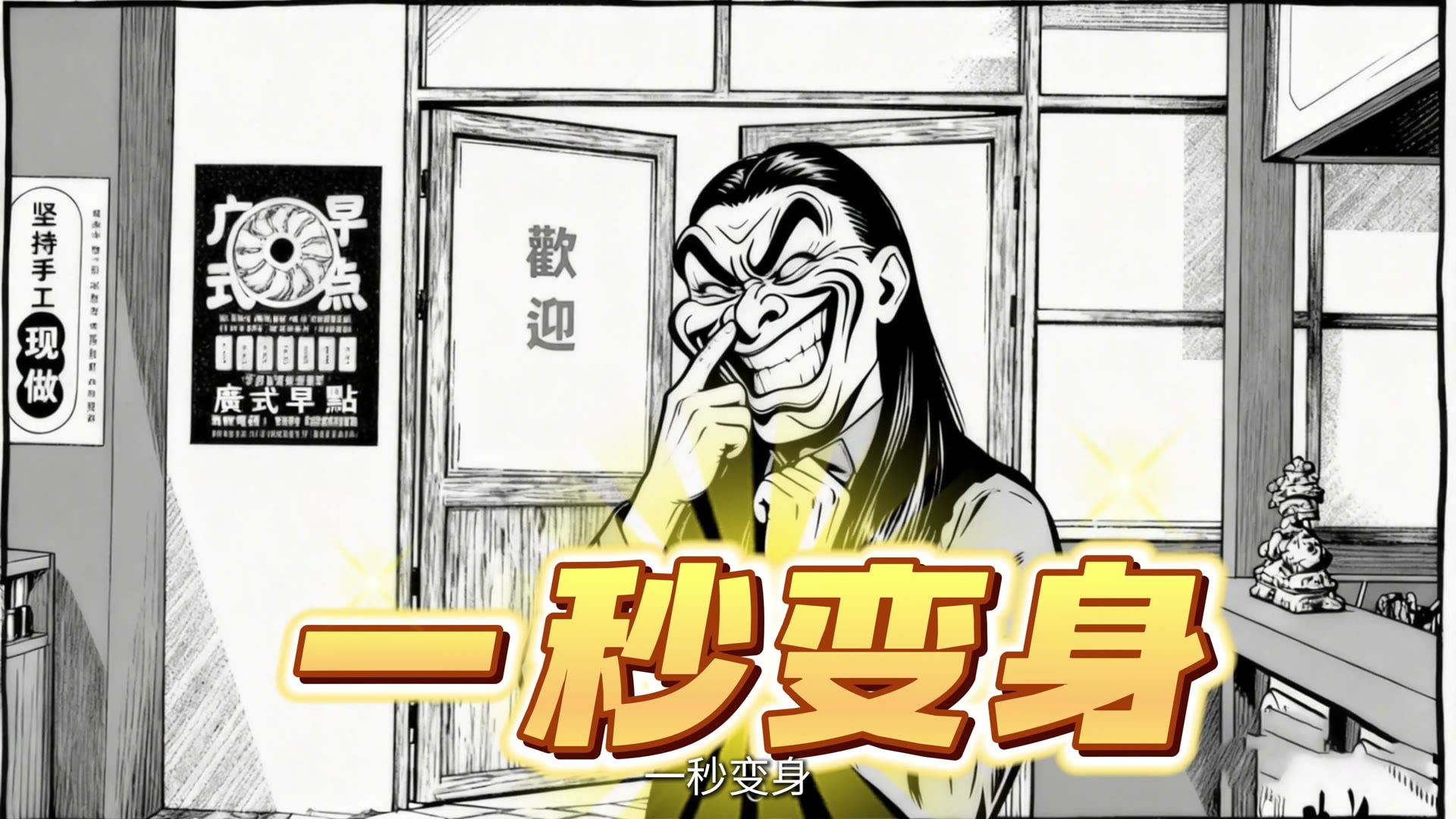 漫画式一秒变身画面